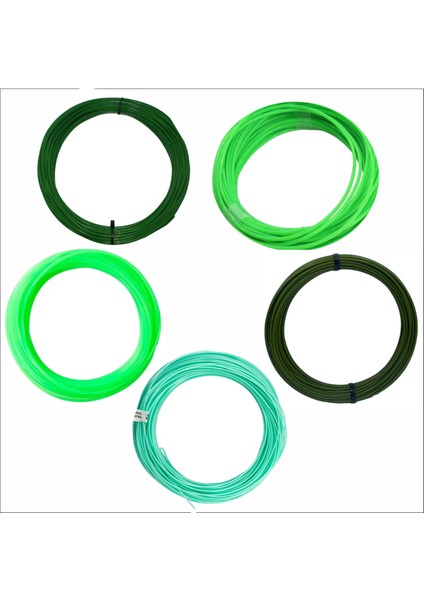 3D Kalem Için Yeşil Cıvıltısı (Yeşil,açık Yeşil,neon Yeşil,haki Yeşil,su Yeşili) Pla Filament Seti