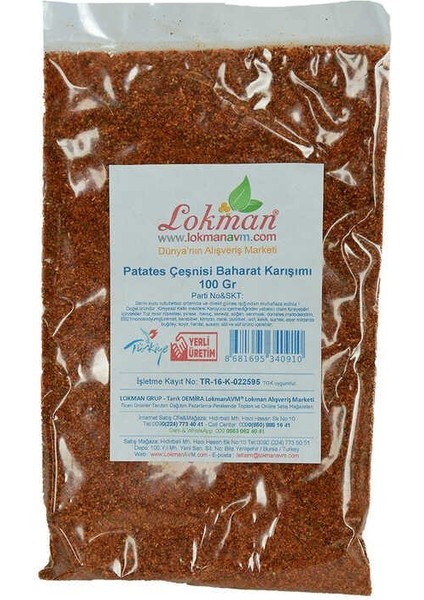 Kızarmış Patates Baharatı Çeşnisi Karışımı 100 gr Paket