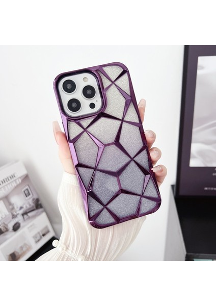 Apple iPhone 15 Plus Mor Simli Prizma Telefon Kılıfı
