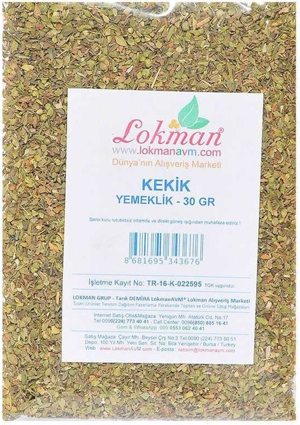 Kekik 30 gr Paket