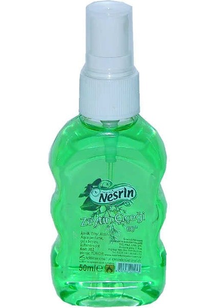 Zeytin Çiçeği Kolonyası 60 Derece Pet Şişe Sprey 50 ml