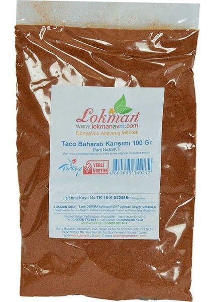 Taco Baharatı Karışımı 100 gr Paket