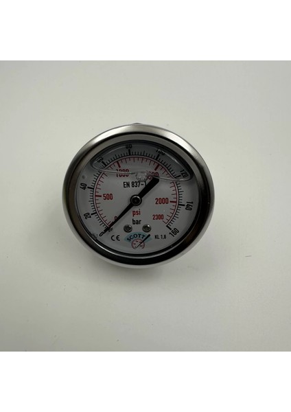 Manometre Gliserinli Arka Çıkışlı Q63 - 0 - 160 Bar 1/4 (Lisinya)