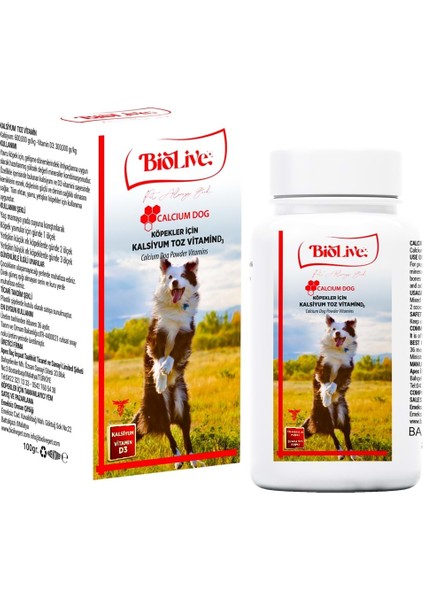Biolive Köpekler Için Kalsiyum Toz Vitamin 100 gr