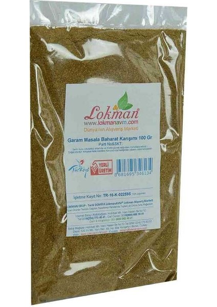 Garam Masala Baharat Karışımı 100 gr Paket