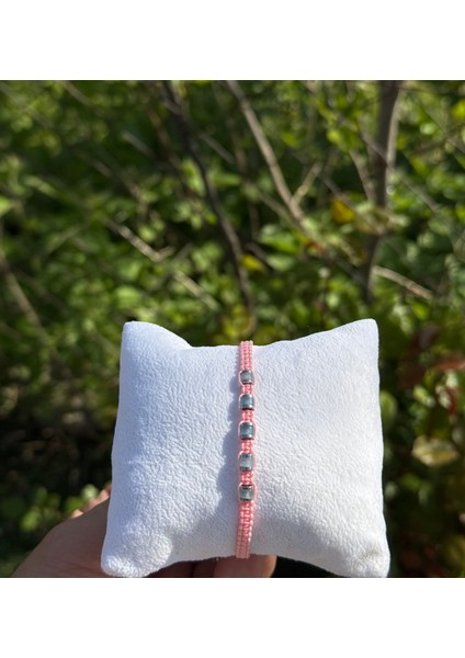 Akuamarin, Pembe Kuvars, Hematit 2'li Bileklik - Çift Bileklik - Tasarım Makrome Bileklik 4mm Ayarlanabilir fırsatları