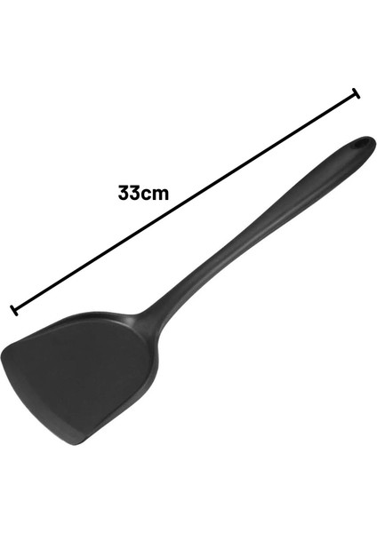 Geniş Uçlu Silikon Spatula – Ultra Sert, Yüksek Isıya Dayanıklı ve Yapışmaz