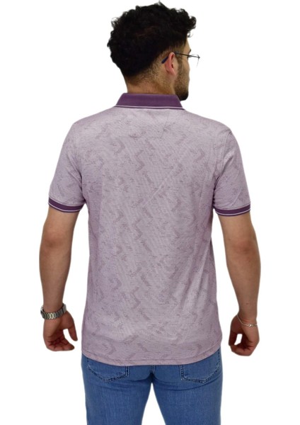 Erkek Polo Yaka Fermuarlı Merserize Jakarlı Tişört 7570 BGL-ST04536