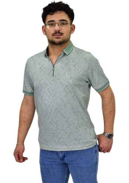 Erkek Polo Yaka Fermuarlı Merserize Jakarlı Tişört 7570 BGL-ST04536 fiyatları