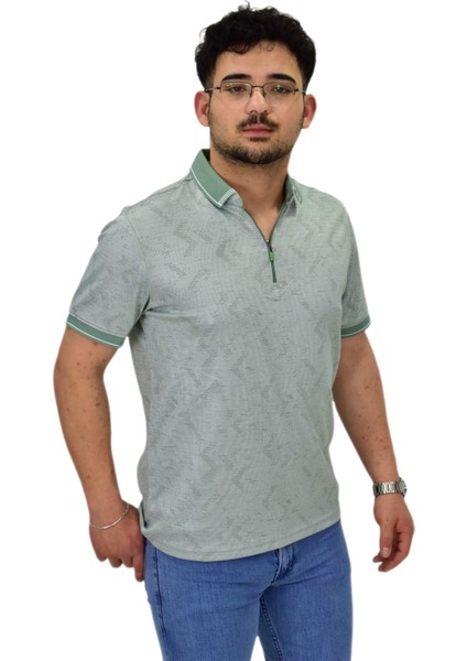 Erkek Polo Yaka Fermuarlı Merserize Jakarlı Tişört 7570 BGL-ST04536 modelleri