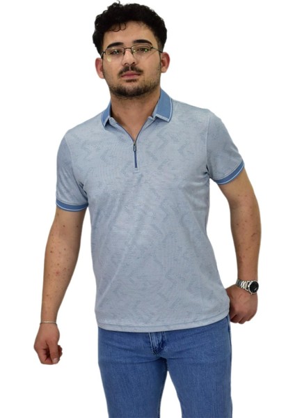 Erkek Polo Yaka Fermuarlı Merserize Jakarlı Tişört 7570 BGL-ST04536 fiyatları