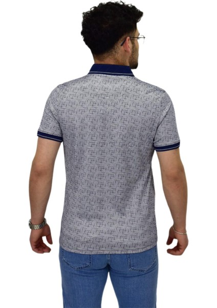 Erkek Polo Yaka Fermuarlı Merserize Jakarlı Tişört 7630 BGL-ST04538