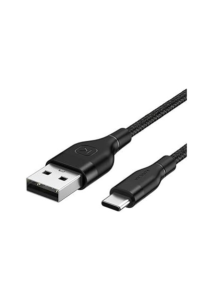 Kuulaa Nylon USB Type C 3.0 Hizli Şarj USB Şarj Kablosu 1metre Si̇yah