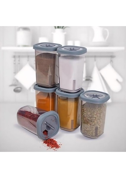 Standlı 8'li Döner Kapaklı Baharatlık 350ML