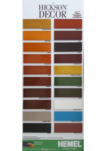 Hickson Decor Ultra Aqua Wood Stain -Su Bazlı Renkli Ahşap Vernik - - Ocean fiyatları