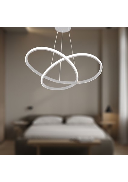 TT310-BY Tt Aydınlatma Trio Modeli Mat Beyaz LED Avize
