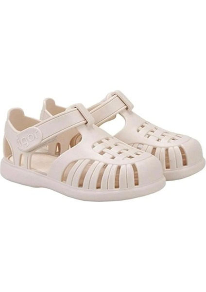 S10271-079 Tobby Solid Ivory Unisex Çocuk Sandalet