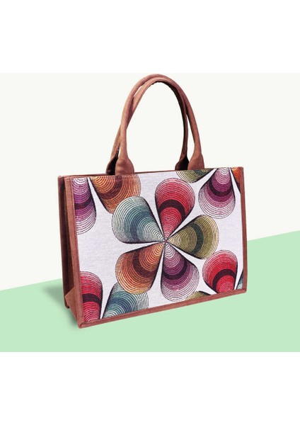 Desenli Tote Kadın Omuz Çantası