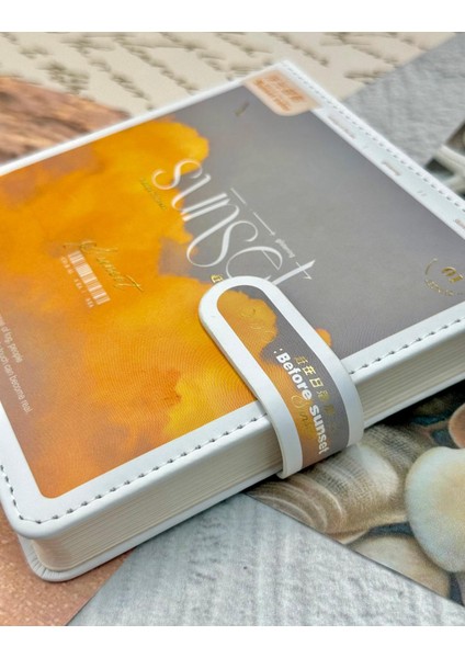 Sunset Altın Ufuk Günbatımı Temalı Mıknatıslı Kapaklı Ajanda Defter