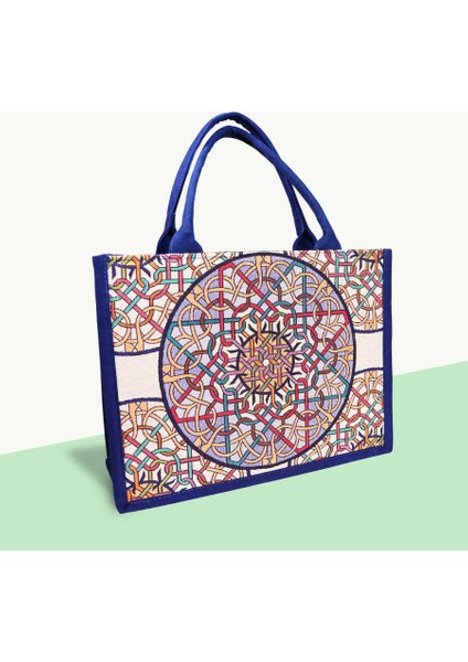 Geometrik Desenli Tote Kadın Omuz Çantası