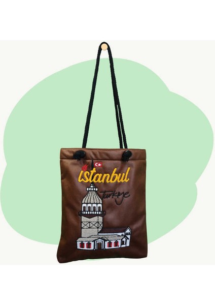 Kız Kulesi Temalı Punch Heybe Kadın Omuz Çantası