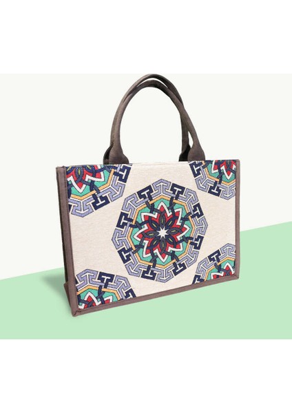 Yıldız Desenli Tote Kadın Omuz Çantası