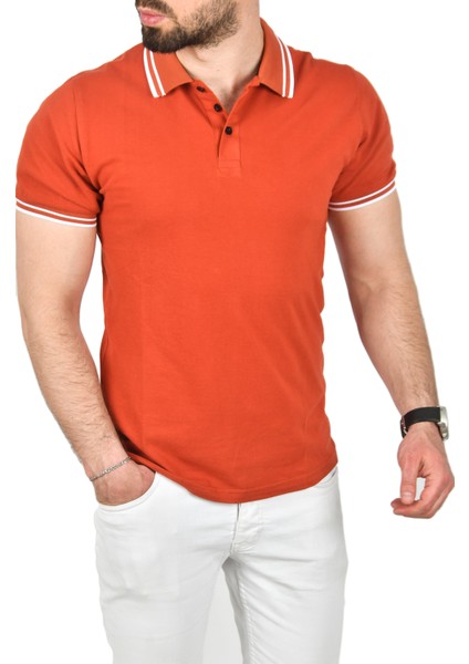 Slim Fit Pamuklu Kumaş Polo Yaka Tişört Nefes Alan Dar Kesim Kıvrılmaz Yaka Tişört 2503021 fiyatları