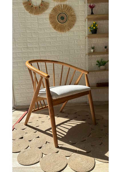 Concept Kaburga Sandalye Teddy Krem Kumaş Natural Ahşap Sandalye fiyatları