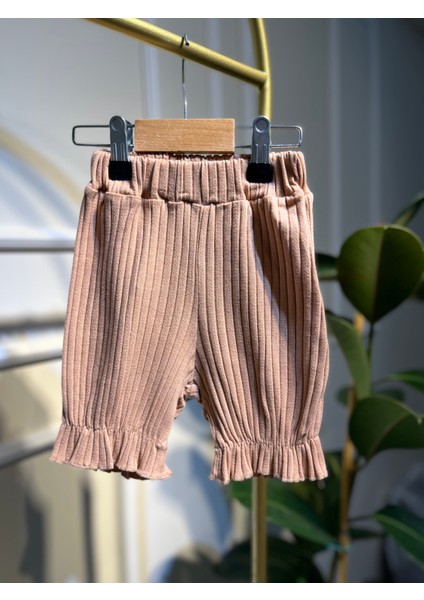 Fırfırlı Fisto Yakalı Kız Bebek Kahverengi Alt-Üst Takım %100 Organıc Cotton fiyatları