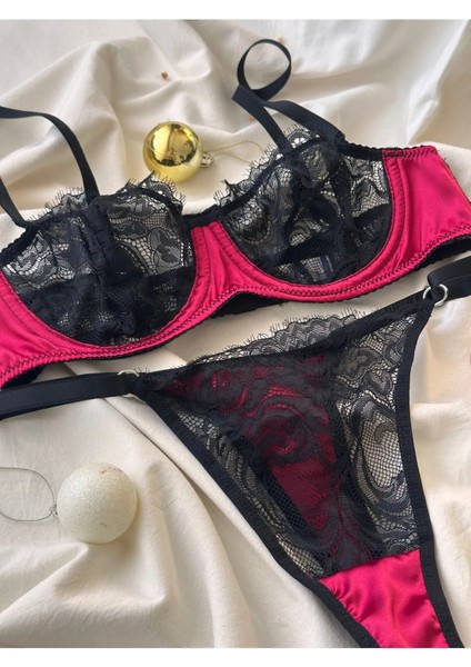 Saten Dantel Detaylı Bralet Takım