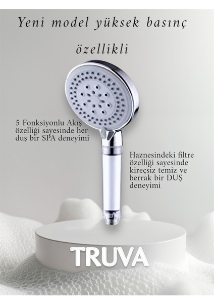 Su Tasarruflu Kireç Önleyici Özellikli 3 Adet Yedekli Lüks Model Duş Başlığı