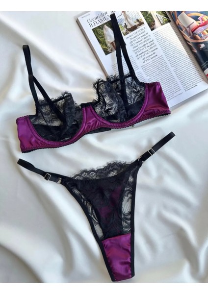 Saten Dantel Detaylı Bralet Takım