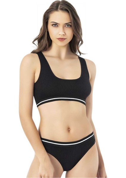 Kadın 3'lü Kaşkorse Bikinili Pedli Büstiyer Takım