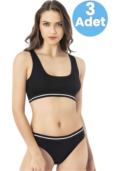 Kadın 3'lü Kaşkorse Bikinili Pedli Büstiyer Takım modelleri