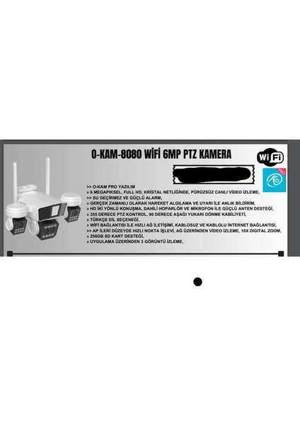 O-KAM-8080 Wifi 6mp Ptz 3 Lens Ip Kamera fiyatları