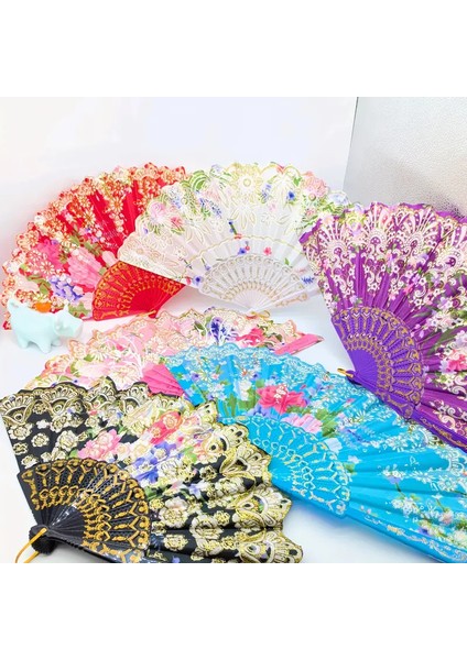 Örme Desenli Altın Işlemeli Desenli Yelpaze Düğün Kına Nişan Eğlence Organisazyon ve Yaz Için Yelpaze modelleri