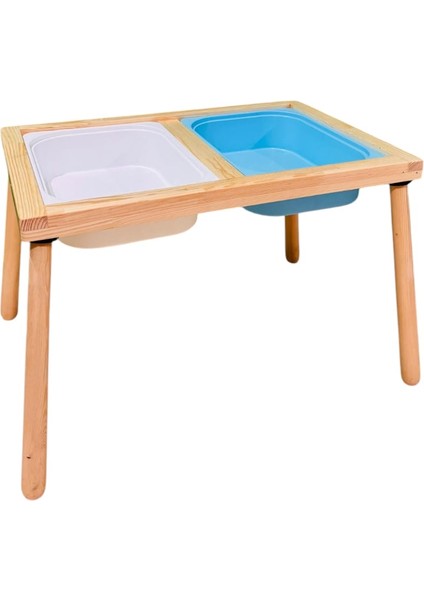 Joykids Doğal Ahşap Duyusal Çocuk Aktivite Masası Oyun Masası ve Çocuk Çalışma Masası