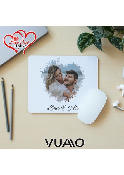 Kişiye Özel Fotoğraflı ve Isimli Mouse Pad 21X17 Cm, Kaymaz Taban - Resim Baskılı Mousepad