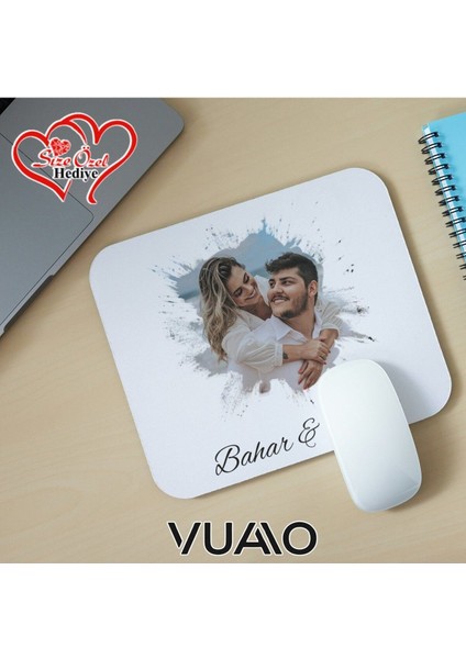 Kişiye Özel Fotoğraflı ve Isimli Mouse Pad 21X17 Cm, Kaymaz Taban - Resim Baskılı Mousepad