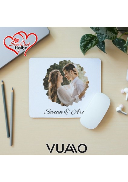 Kişiye Özel Fotoğraflı ve Isimli Mouse Pad 21X17 Cm, Kaymaz Taban - Resim Baskılı Mousepad