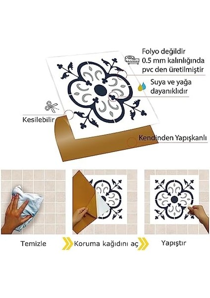 Kendinden Yapışkanlı Solo Fas Desenli Pvc Karo 30X30 cm (56 Adet / 5 M²)