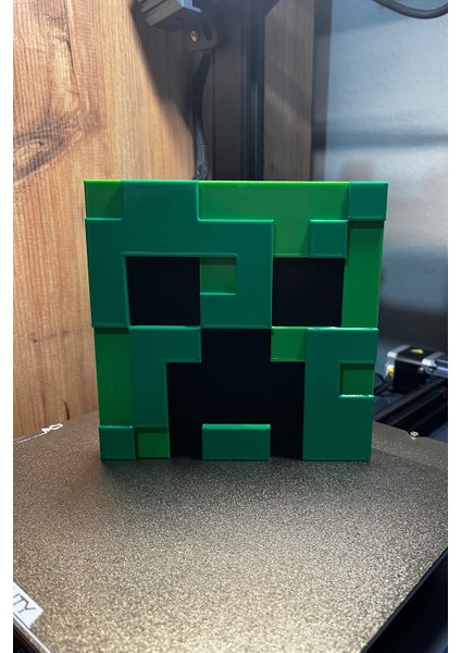 Minecraft Creeper Logo Sembol Figür | Pixel Tasarım Yüksek Kaliteli Koleksiyon Ürünü