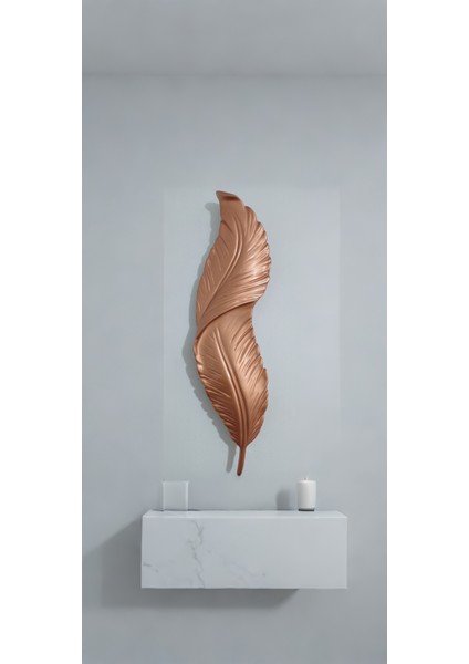 Tüy Aplik Ledli Pilli Dekoratif Duvar Aydınlatma - Şık Ve Modern Tasarım - (60*16 cm )