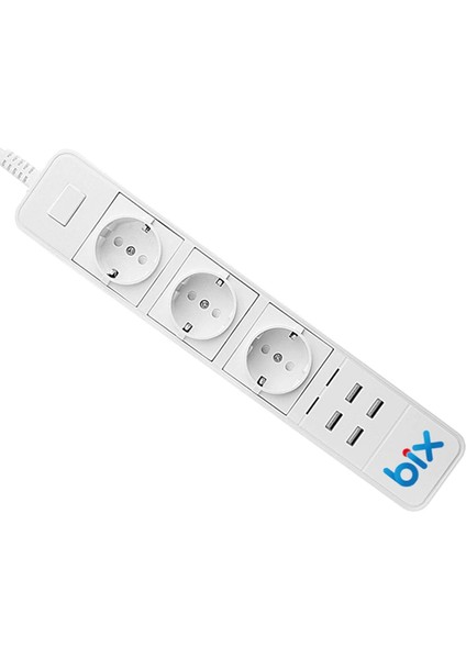 Bp-01 Yüksek Akım Korumalı Hızlı Şarj Özellikli 4 USB Bağlantı Noktası 3'lü Priz Paneli Amazon Alexa & Google Home Uyumlu Uzaktan Kontrol, Sesli Komut Özellikli Ev, Ofis Için Akıllı Priz