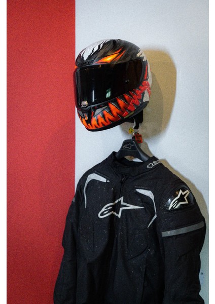 Motorsiklet Kask, Mont, Eldiven ve Anahtar Askılığı (4 In 1)