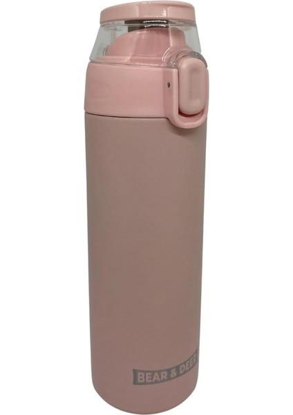 & Deer 450ml Otomatik Şeffaf Kapaklı Çelik Matara 8680965658408