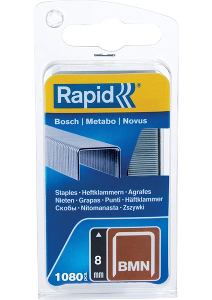 Zımba Teli Tip Bmn, 8 mm Zımba Teli, 1.080 Adet, Bosch, Metabo ve Novus El ve Elektrikli Zımba Için Ince Tel Klipsler