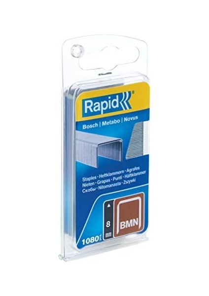 Zımba Teli Tip Bmn, 8 mm Zımba Teli, 1.080 Adet, Bosch, Metabo ve Novus El ve Elektrikli Zımba Için Ince Tel Klipsler