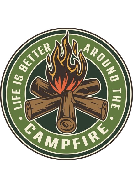 Aksesuar Adventure Camping Ateş Fire Off Road Sticker 13 x 13 cm