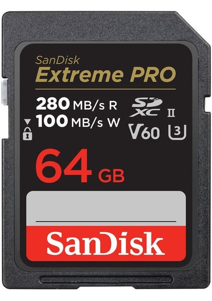 Extreme Pro 64GB 280MB/S V60 Uhs-Iı Sdxc Hafıza Kartı fiyatları